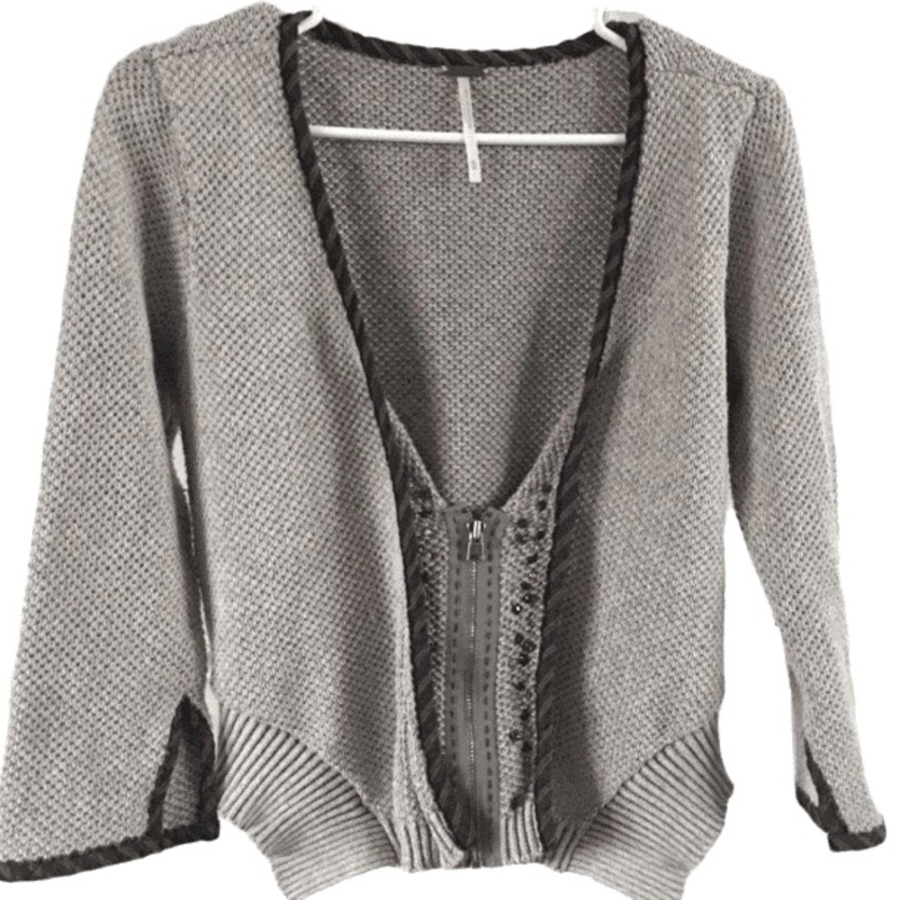 FREE PEOPLE KNITTED TOP GRAY size M